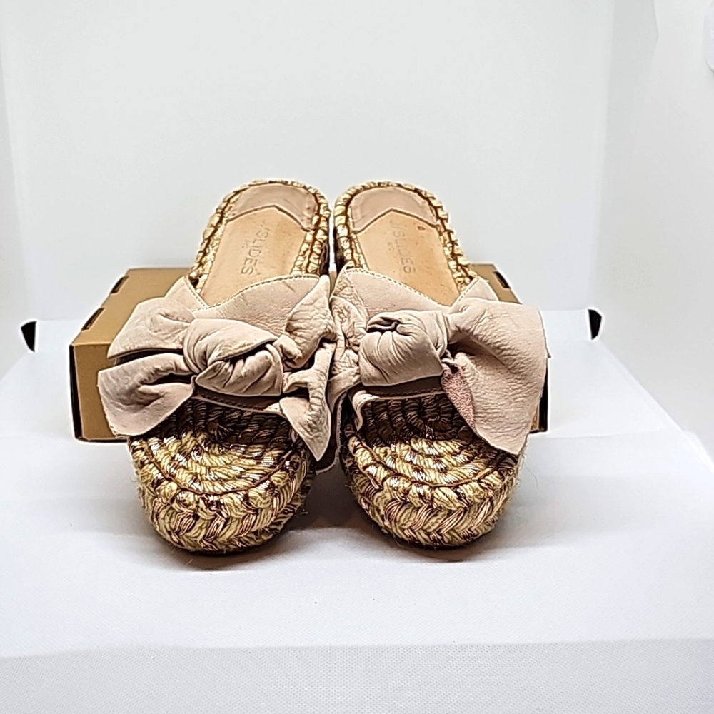 J/Slides Anthropologie  Wicker and Leather Platform Sandals in Women's Size 7